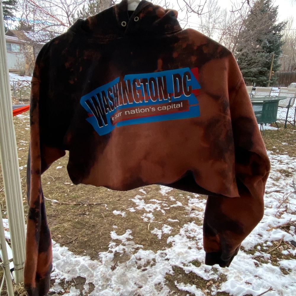 Custom bleach tie dyed hoodie